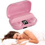 Écouteurs de sommeil invisibles - Mini écouteurs sans fil pour dormir - Blanc et rose - Écouteurs pour enfants - Écouteurs Bluetooth pour dormir - Casque Bluetooth avec suppression du bruit