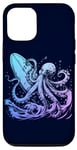 Coque pour iPhone 15 Pro Planche de surf Octopus Kraken Surf Board Ocean Surfer
