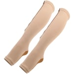 frenma Compression Stockings, 1Pair Elastic Comfortable(S/M, Zipper socks (skin color + copper bottom))