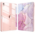 Fintie Coque Hybride Fine pour iPad Air 11" M2 (2024), iPad Air 5ème génération (2022) / iPad Air 4e génération (2020) 10,9 Pouces - Coque arrière Transparente avec Porte-Stylo, marbre rêveur