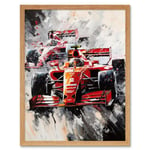 Grand Prix Track Circuit Cars Racing Paint Splat Art Print Framed Poster Wall Decor 12x16 inch
