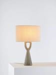 John Lewis Oval Textured Ceramic Table Lamp, Grey