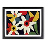 Miraculous Abstract Flowers H1022 Framed Print for Living Room Bedroom Home Office Décor, Wall Art Picture Ready to Hang, Black A2 Frame (64 x 46 cm)