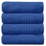 GC GAVENO CAVAILIA Ultra Soft Bath Towels - Egyptian Cotton Bathroom Towel Set - 4 Piece Washable Towels For Spa, Saloon, Blue