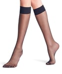 FALKE Women's Seidenglatt 15 DEN W KH Sheer Plain 1 Pair Knee-High Socks, Blue (Marine 6179), 5.5-8