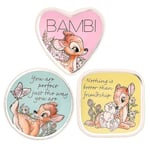 Disney Bambi VC700374L Lot de 3 plateaux à bijoux en céramique Jaune, rose et bleu, taille unique, Céramique, Sans pierre précieuse