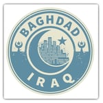 2 x Square Stickers 7.5 cm - Iraq Baghdad Blue Travel Cool Gift #7444