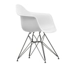 Vitra - Eames RE Plastic Armchair DAR 85 Cotton White, Basic Dark Base - Charles & Ray Eames - Vit - Metall/Plast