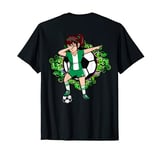 Dabbing Soccer Girl Nigeria Jersey Floral Football Flower T-Shirt