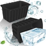 Hydream Extra Grand Moule à Glaçons pour Bain de Glace, Faire 5,4KG de Glace, Grand Moule à Glaçons en Silicone pour Baignoire Gonflable (Noir-2pcs)