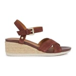 Geox Femme D Ischia Corda C Sandales compensées, DK Cognac, 39 EU