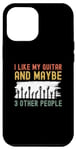 Coque pour iPhone 14 Pro Max J'aime ma guitare et peut-être 3 autres personnes (guitare drôle, rétro)