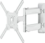 Support Mural TV Blanc pour 32-65 Pouces TV & Ecran, Bras TV Mural Articulé de 35 kg - Fixation Murale TV VESA 100x100 - VESA 400x400/Support TV Orientable et Inc ble Pivotant M4-W Blanc