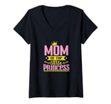 Womens Mom of the little Princess V-Neck T-Shirt