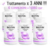 Biotine + Sélénium + Zinc Line @ 6 Paquet X 3 Anni - 1080 Cpr Cheveux Peau