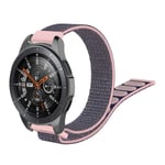 Samsung Galaxy Watch (46mm) 22mm nailon ranneke - Harmaa / Pinkki Hopea/Harmaa