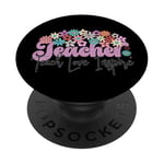 Professeur : Teach Love Inspire Floral Bloom PopSockets PopGrip Adhésif