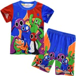 Barnpyjamas Roblox Rainbow Friends T-shirt och shorts nattklädesset F F 150cm