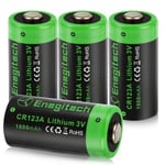 Enegitech CR123A 3V Lithium Battery, CR17345 123 3 Volt Disposable Battery for Smoke Alarm, Motion Sensor, Security Alarm Sensor, Camera Non-Rechargeable (CR123A 4 Pack)