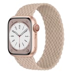 Flätad Solo Armband För Apple Watch Band 45mm 49mm 44mm 42mm 41mm 40mm Nylon Correa Armband iWatch series 9 7 SE 6 8 5 Ultra 4 3 Beige SS