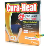 Cura Heat Acute Back Pain Max Size 2 Heat Patches 24H Warm Pain Relief