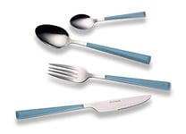 ECHTWERK Set de couverts "Basic" avec manches en plastique, Couverts de camping, Couverts de pique-nique, Couverts de voyage légers, 16 pièces, jusqu'à 4 personnes, Acier inoxydable 18/0, Bleu clair