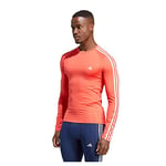 adidas Men's Techfit Long Sleeve T-Shirt, Bright Red, M