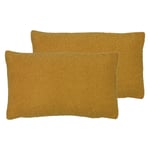 furn. Malham Shearling Fleece Cushions (Twin Pack) - Yellow - One Size