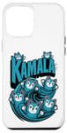 Coque pour iPhone 14 Plus Kamala 2024 Bleu Chat Wave Support Élection Démocrate Design