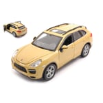 PORSCHE CAYENNE TURBO 2010 YELLOW 1:24 Burago Auto Stradali Die Cast Modellino