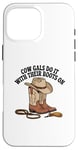 Coque pour iPhone 16 Pro Max Vache Gals, style western et campagnard