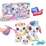 Airbrush Plush Unicorn Puppy Family  Set Spray Creative Washable Reusable Toy