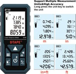 Digitaalinen laseretäisyysmittari, DT50 50 m pituuslause/pinta-ala/pytagoraan lauseen mittaus LCD-taustavalolla