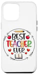 Coque pour iPhone 12 Pro Max Best Teacher Ever Crayon Apple Heart Book