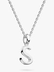 Kit Heath Skript Collection Signature Initial Pendant Necklace, Silver