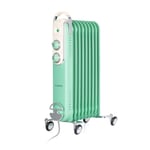 Oil Radiator Heater Electric Radiator Thermostat 2000 W 3 Heat Settings Green