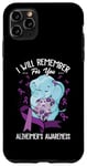 iPhone 11 Pro Max I Will Remember You Alzheimer's Awareness Purple Elephant Case