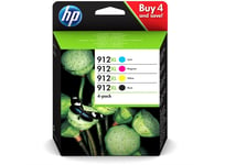 Set of 4 HP Original 912XL Ink Cartridge Combo Pack For OfficeJet 8014 Printer