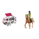 SCHLEICH 42439 Mobile vet with Hanoverian foal Horse Club Toy Playset for children aged 5-12 Years & 42542n Horse Club Sarah & Mystery Horse Club Toy Playset for children aged 5-12 Years