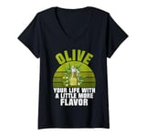 Womens Olive Your Life with a Little More Flavor Olive Lover V-Neck T-Shirt