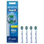 Oral-B Pro Precision Clean Electric Toothbrush Head, X-Shape And Angled Bristles for Deeper Plaque Removal, Pack of 4 Toothbrush Heads, White