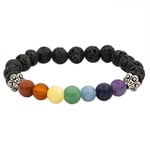 Bracelet Chakra Lava Rock Elastic -- 0.8 Cm