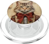 Christmas Cat Art For Xmas Women Vintage Christmas Cat Mom PopSockets PopGrip pour MagSafe