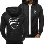 Men's Jacket Zip Hoodie Sweatshirt - 3D Ducati Casual Unisex Hooded Tops Long Sleeve Cardigan Spring and Autumn Sweater Jacket - Teen,Black,3XL