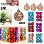 6pcs Christmas Tree Decorations Balls Bauble Xmas Party Hanging Rose Red 6cm