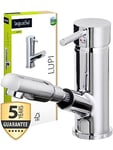 aquaSu® Robinet de lavabo avec douchette à cheveux Lupi, avec mitigeur à économie d'eau, garniture excentrique, cartouche céramique, montage standard, noyau en laiton, chromé 799126