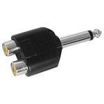 Adaptateur 2 x RCA Femelle vers Jack 6,35 Mâle MONO