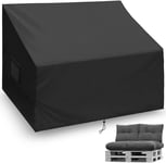 Housse De Banc De Palette - Housse De Canapé En Palette - Tissu Oxford 420d - Imperméable, Coupe-Vent, Résistant Aux Uv - Noir