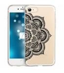 Coque Iphone 7 PLUS 8 PLUS mandala raye noir