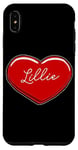 Coque pour iPhone XS Max Lillie Cœur dessiné à la main Motif prénom I Love Lillie